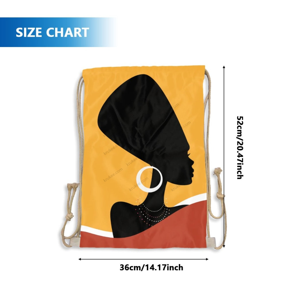 African Artwork Apron - Egypt Drawstring Pocket
