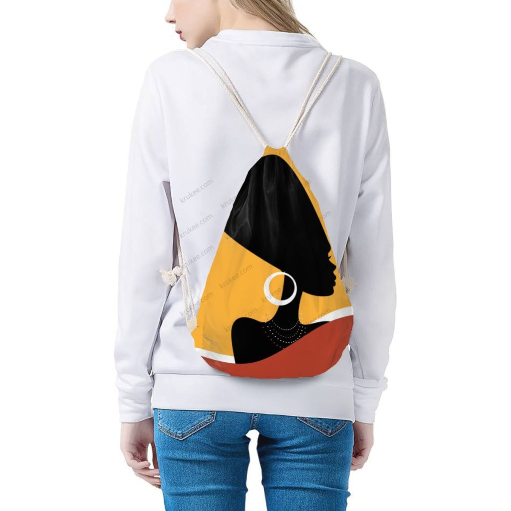 African Artwork Apron - Egypt Drawstring Pocket