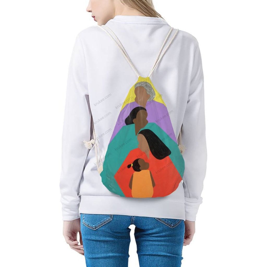 African Artwork Apron - Family Drawstring Pocket