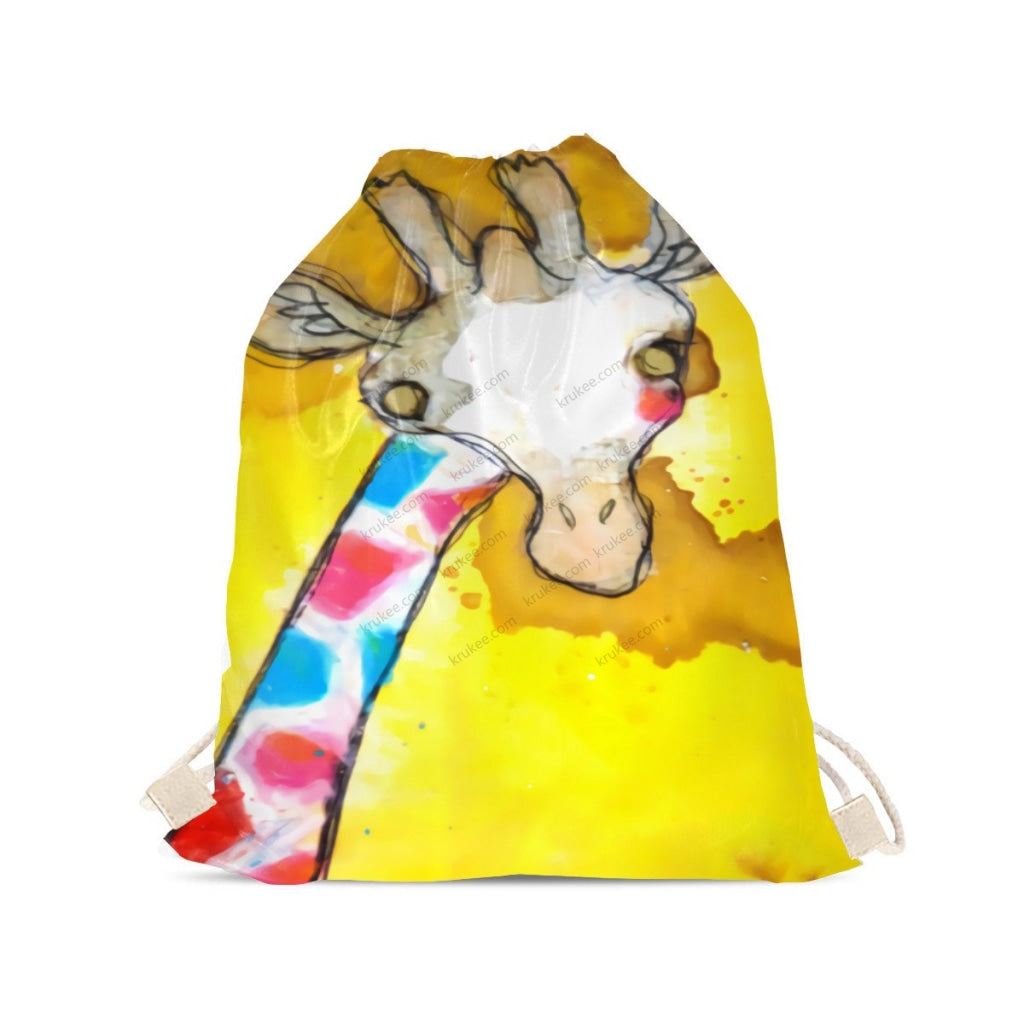 African Artwork Apron - Giraffe Drawstring Pocket