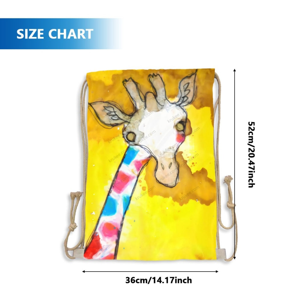 African Artwork Apron - Giraffe Drawstring Pocket