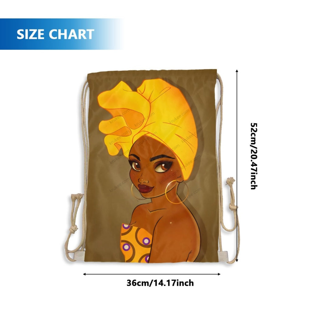 African Artwork Apron - Girl 9 Drawstring Pocket