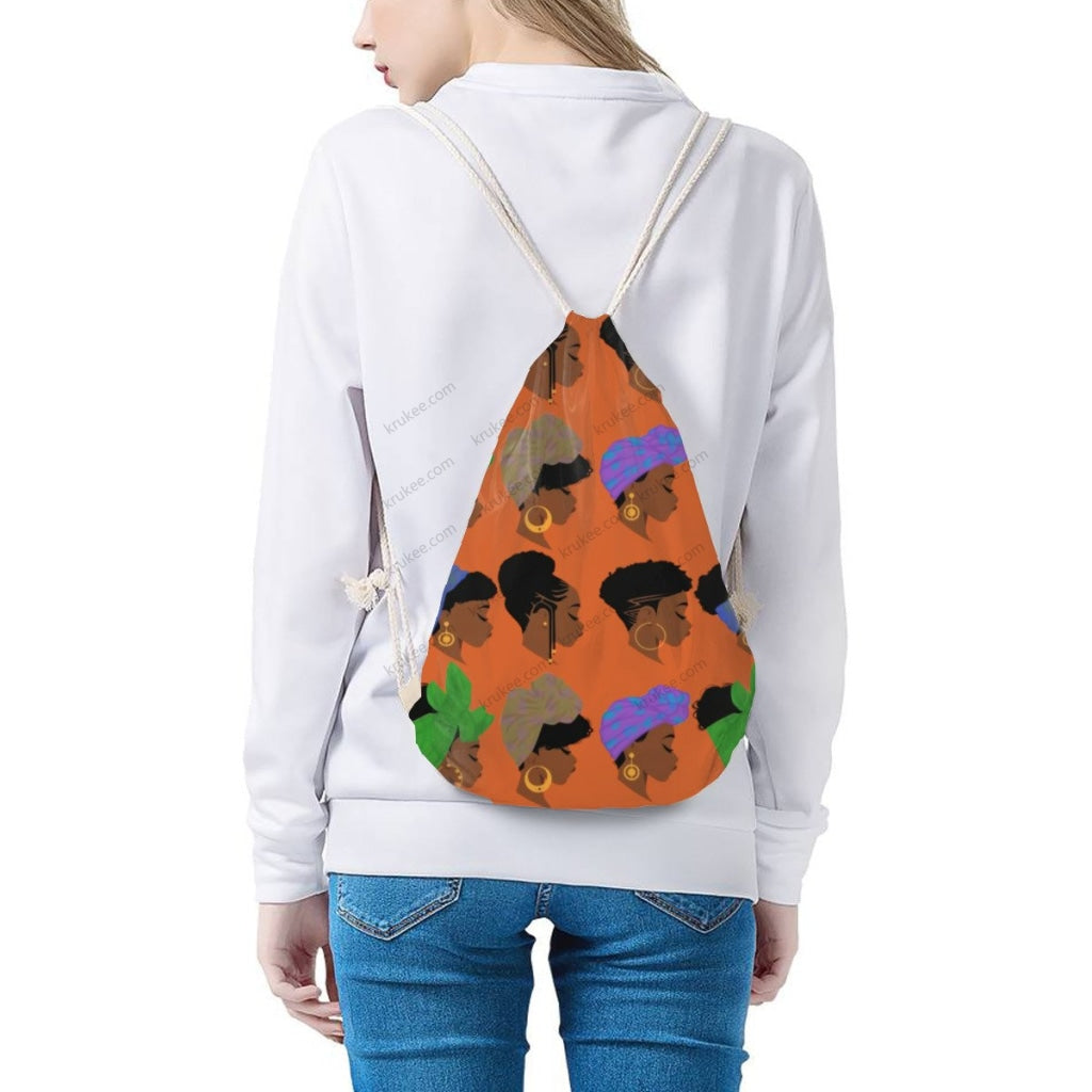 African Artwork Apron - Girls Drawstring Pocket