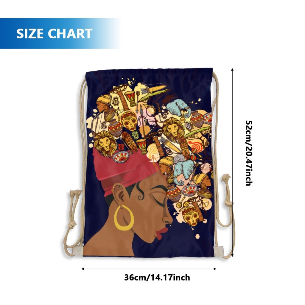 African Artwork Apron - History Drawstring Pocket