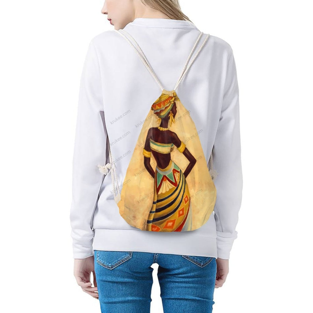 African Artwork Apron - Hope Drawstring Pocket