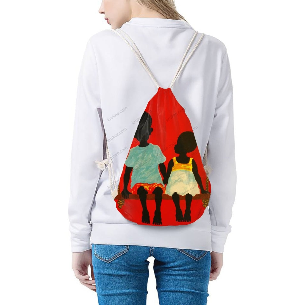 African Artwork Apron - Love 2 Drawstring Pocket