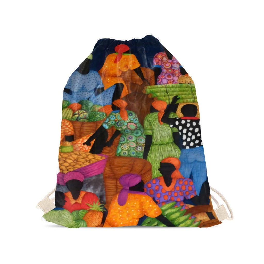 African Artwork Apron - Market Drawstring Pocket