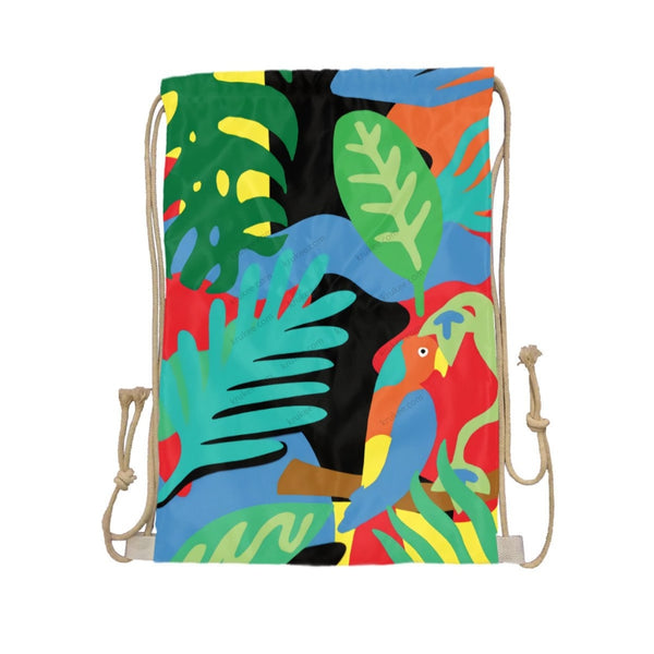 African Artwork Apron - Morning Drawstring Pocket White / One Size