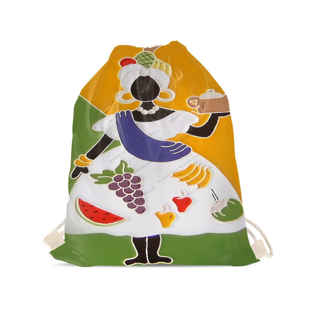 African Artwork Apron - Princess Drawstring Pocket