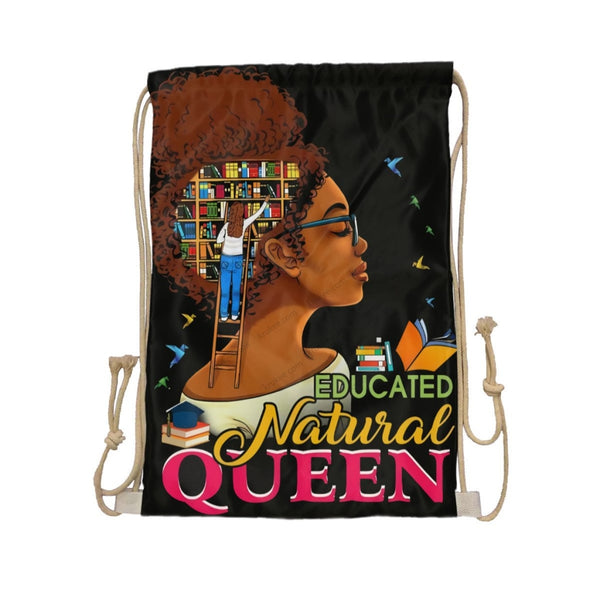 African Artwork Apron - Queen Drawstring Pocket White / One Size
