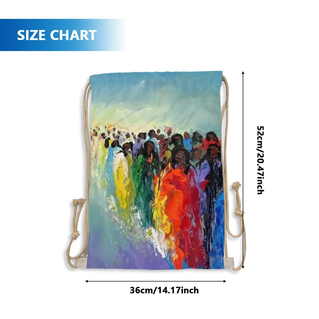 African Artwork Apron - River Drawstring Pocket
