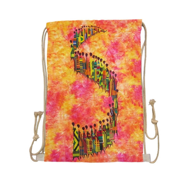 African Artwork Apron - Road Drawstring Pocket White / One Size