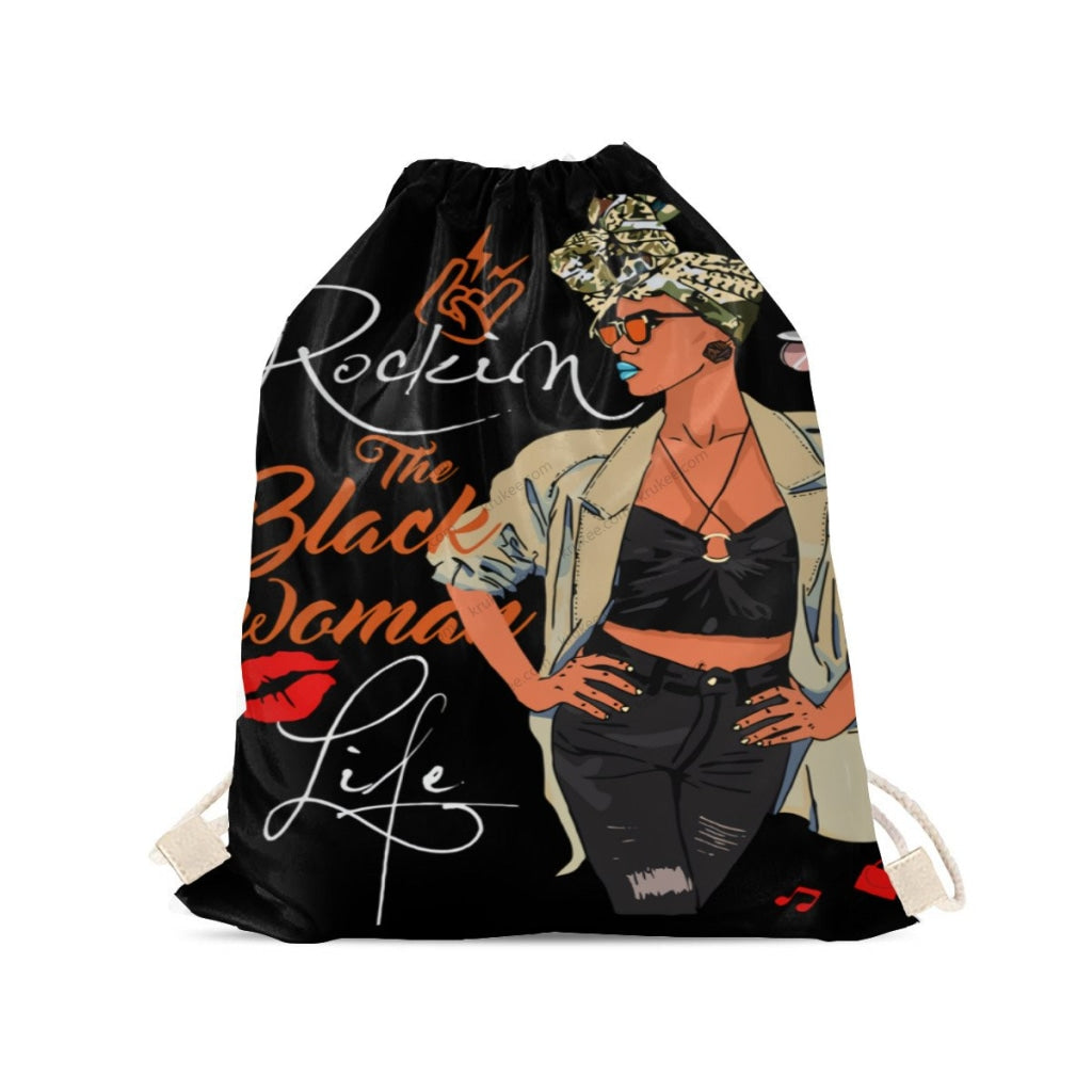 African Artwork Apron - Rockin Girl Drawstring Pocket