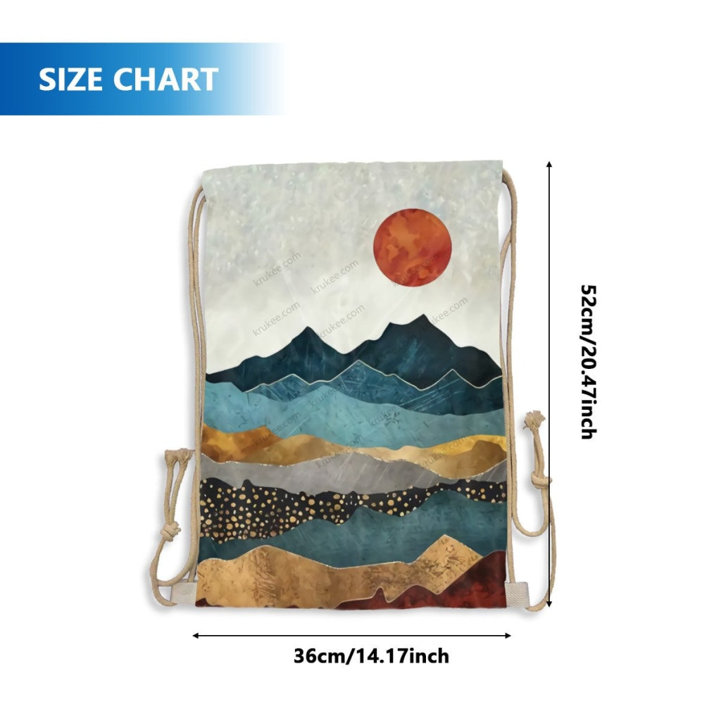 African Artwork Apron - Sun Drawstring Pocket