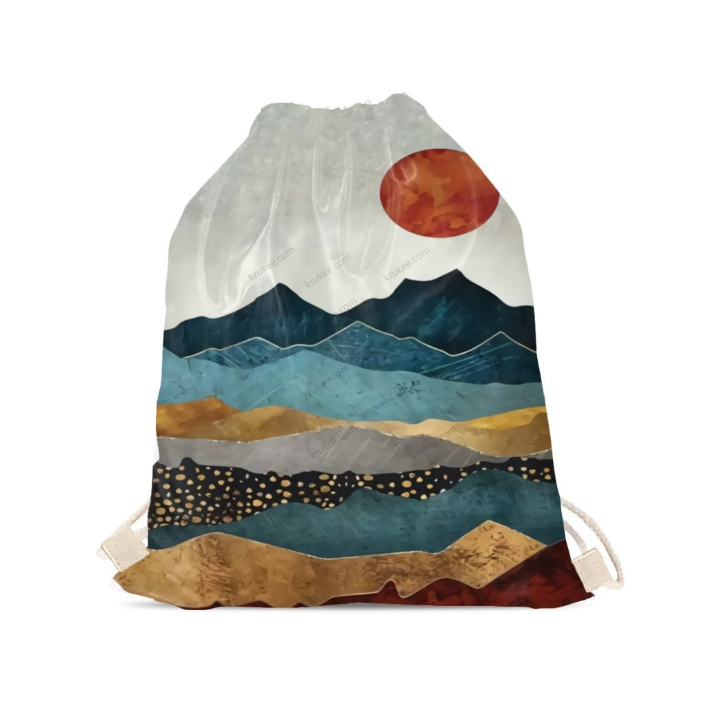African Artwork Apron - Sun Drawstring Pocket