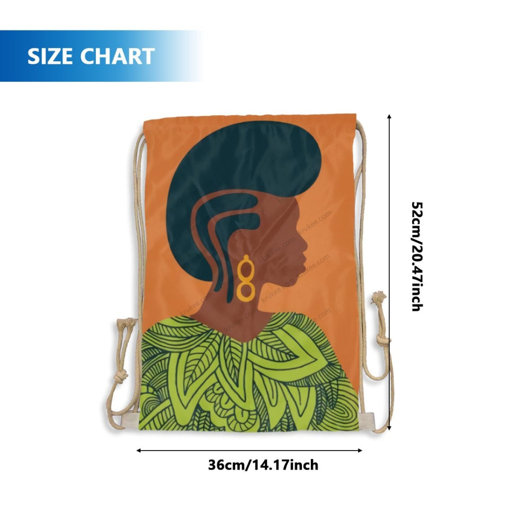African Artwork Apron - Women Drawstring Pocket