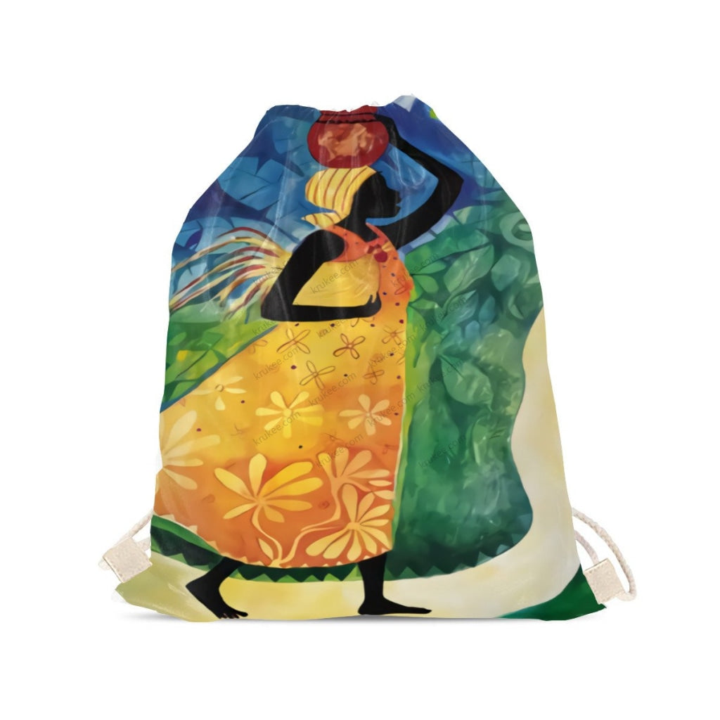 African Artwork Apron - Women 3 Drawstring Pocket
