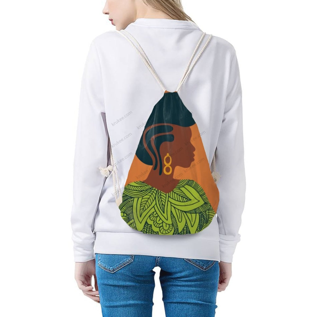 African Artwork Apron - Women Drawstring Pocket