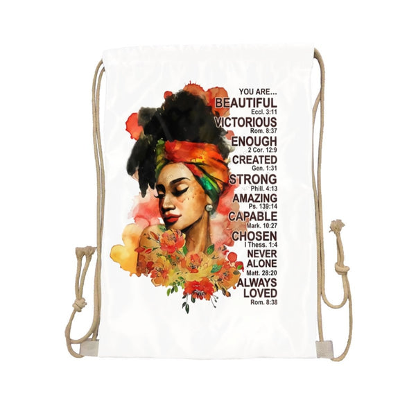 African Artwork Apron - You Are Drawstring Pocket White / One Size