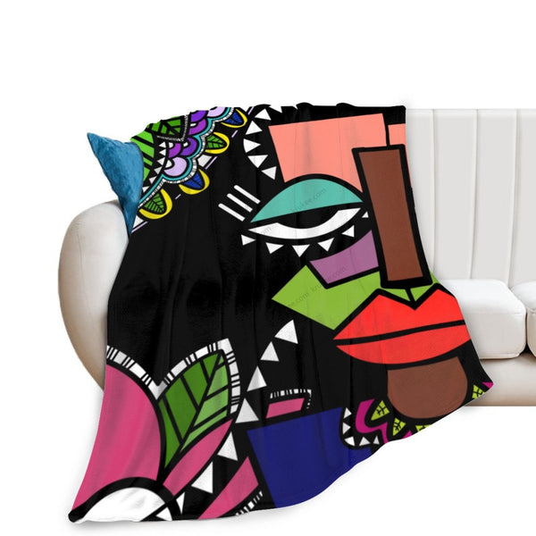 African Artwork Apron - Art Fleece Blanket White / 40X50 Inch