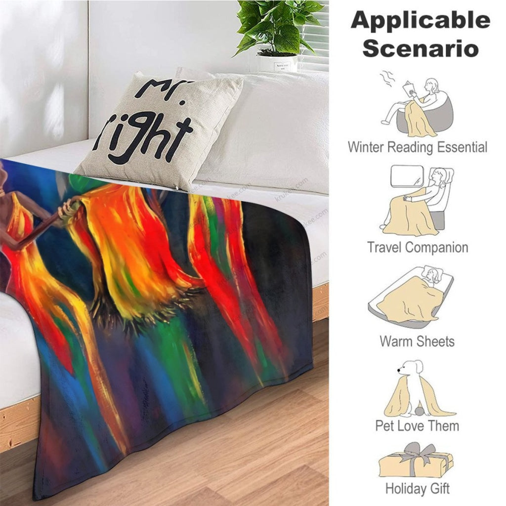 African Artwork Apron - Colorfulfleece Blanket