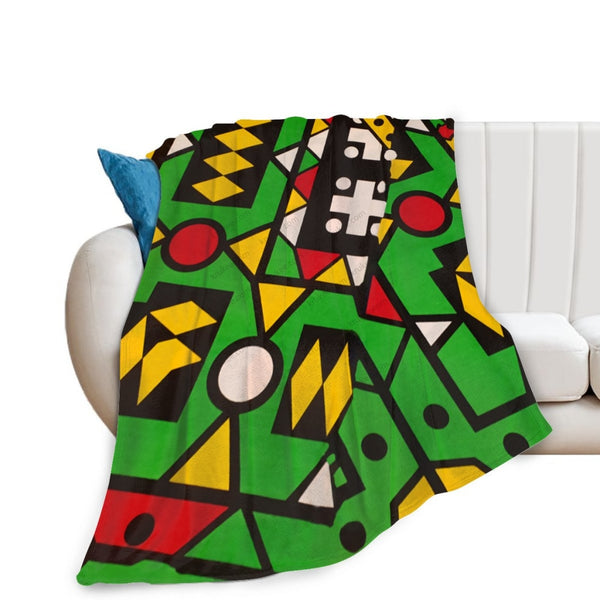 African Artwork Apron - Colorsfleece Blanket White / 40X50 Inch
