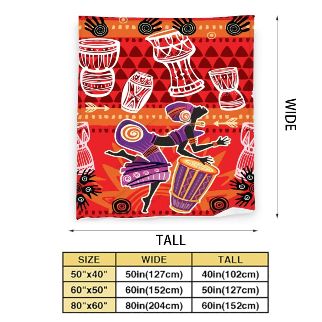 African Artwork Apron - Djembe Girls 2 Fleece Blanket