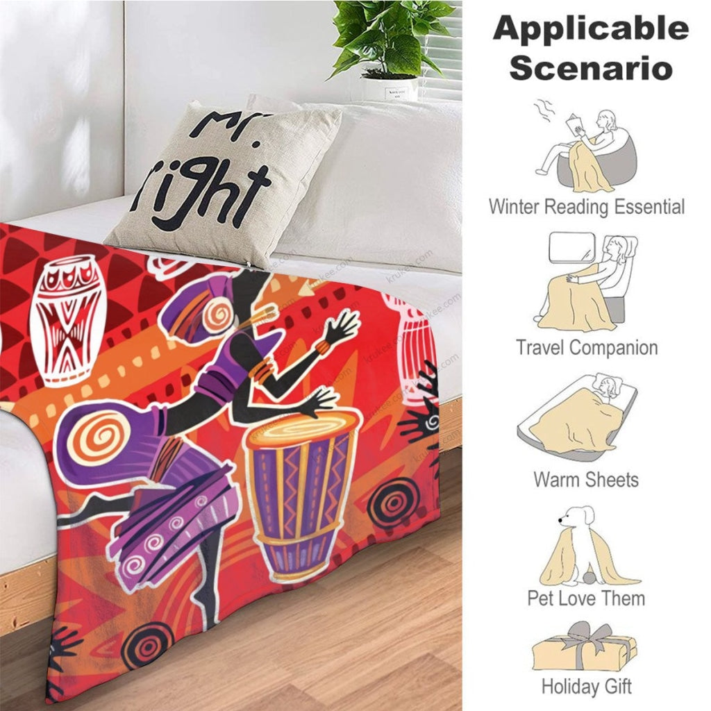 African Artwork Apron - Djembe Girls 2 Fleece Blanket
