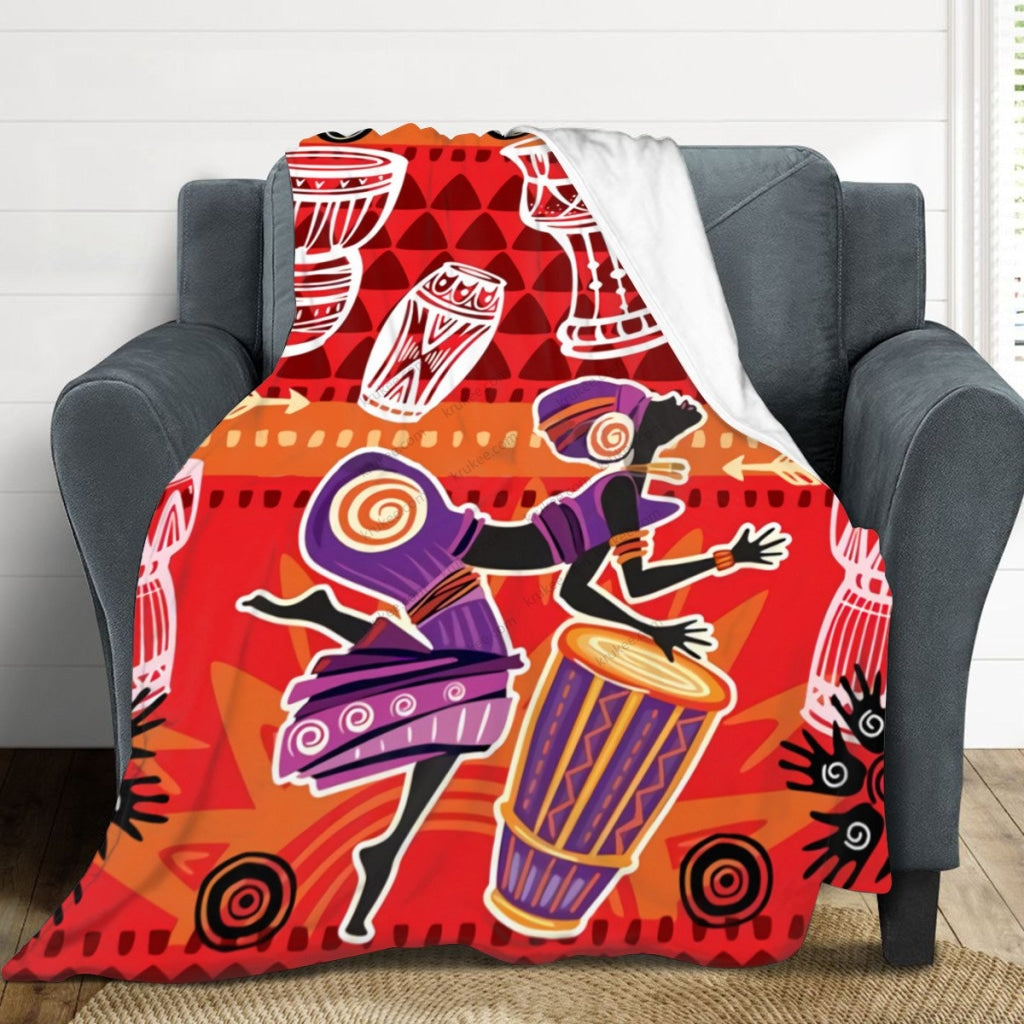 African Artwork Apron - Djembe Girls 2 Fleece Blanket