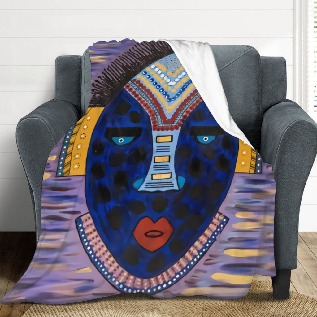 African Artwork Apron - Face Fleece Blanket