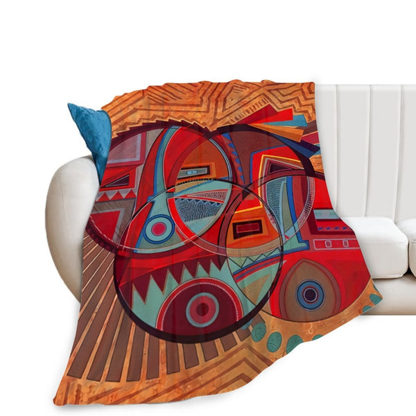 African Artwork Apron - Face 4 Fleece Blanket White / 40X50 Inch