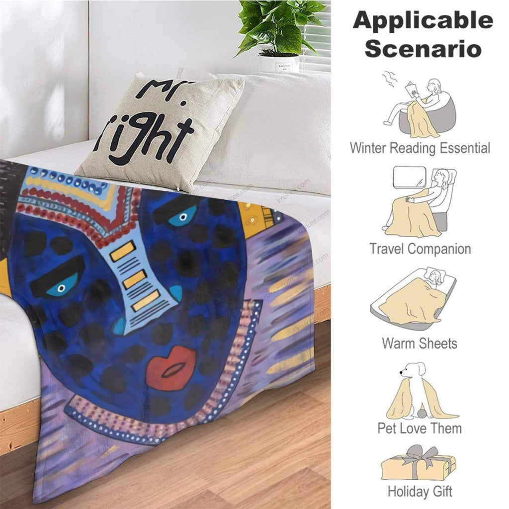 African Artwork Apron - Face Fleece Blanket