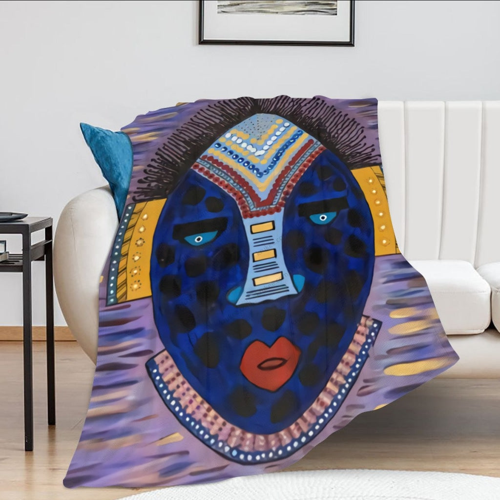 African Artwork Apron - Face Fleece Blanket