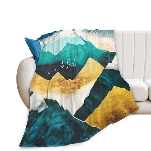 African Artwork Apron - Far Hillfleece Blanket White / 40X50 Inch