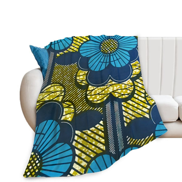African Artwork Apron - Flowers Fleece Blanket White / 40X50 Inch