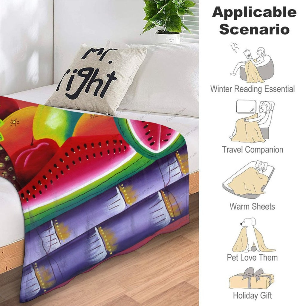 African Artwork Apron - Fruits 11 Fleece Blanket