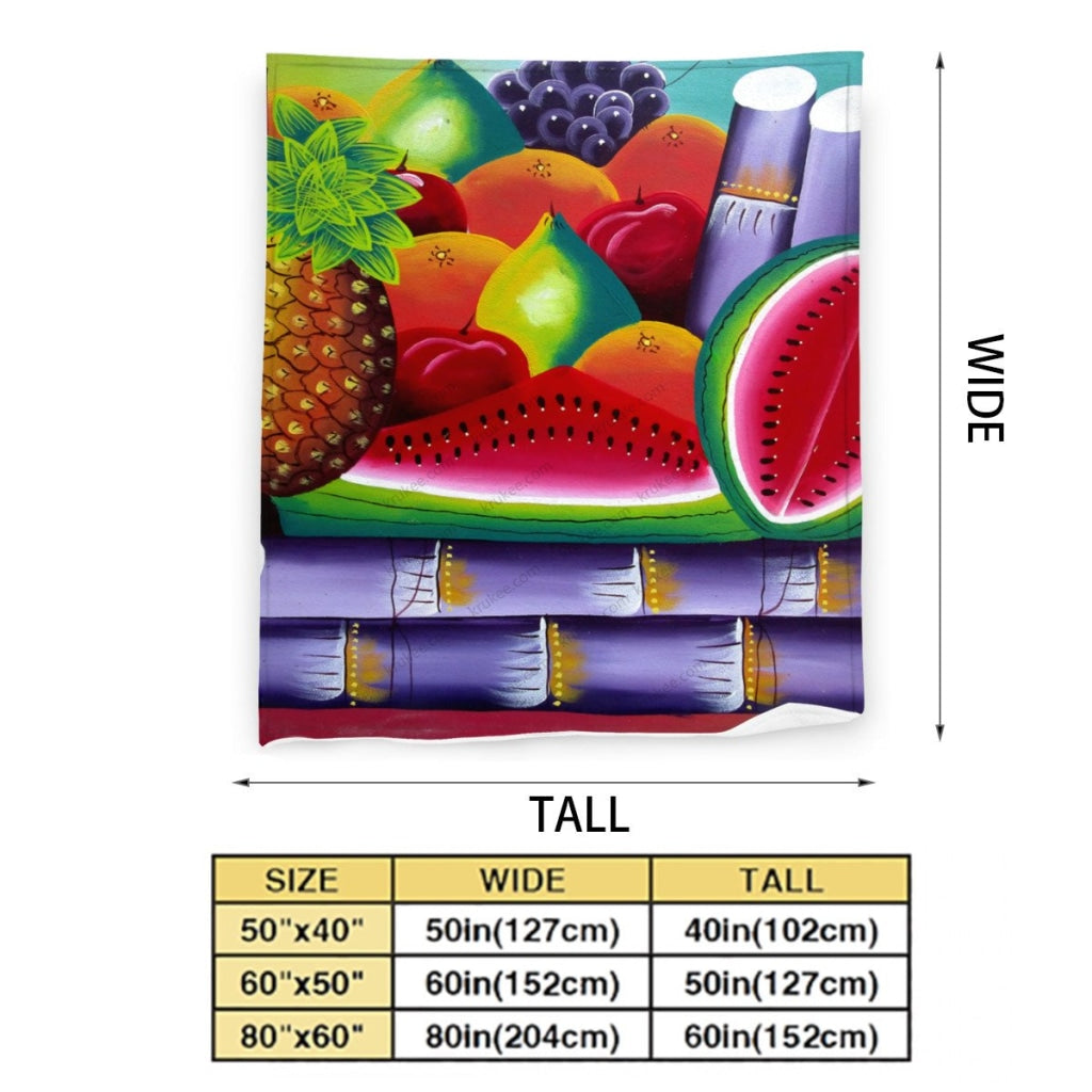 African Artwork Apron - Fruits 11 Fleece Blanket