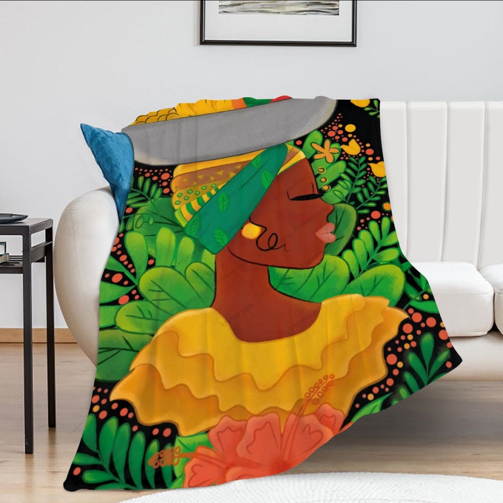African Artwork Apron - Fruits 3 Fleece Blanket