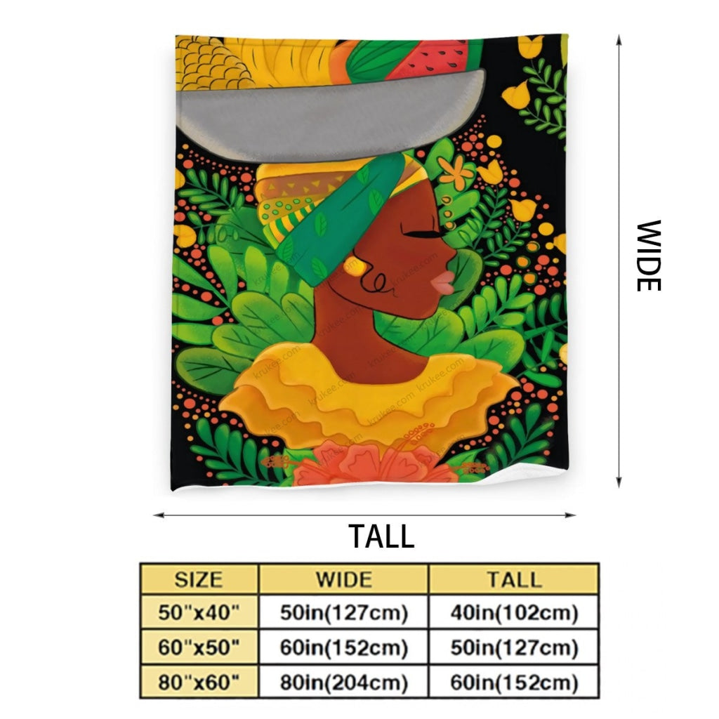 African Artwork Apron - Fruits 3 Fleece Blanket