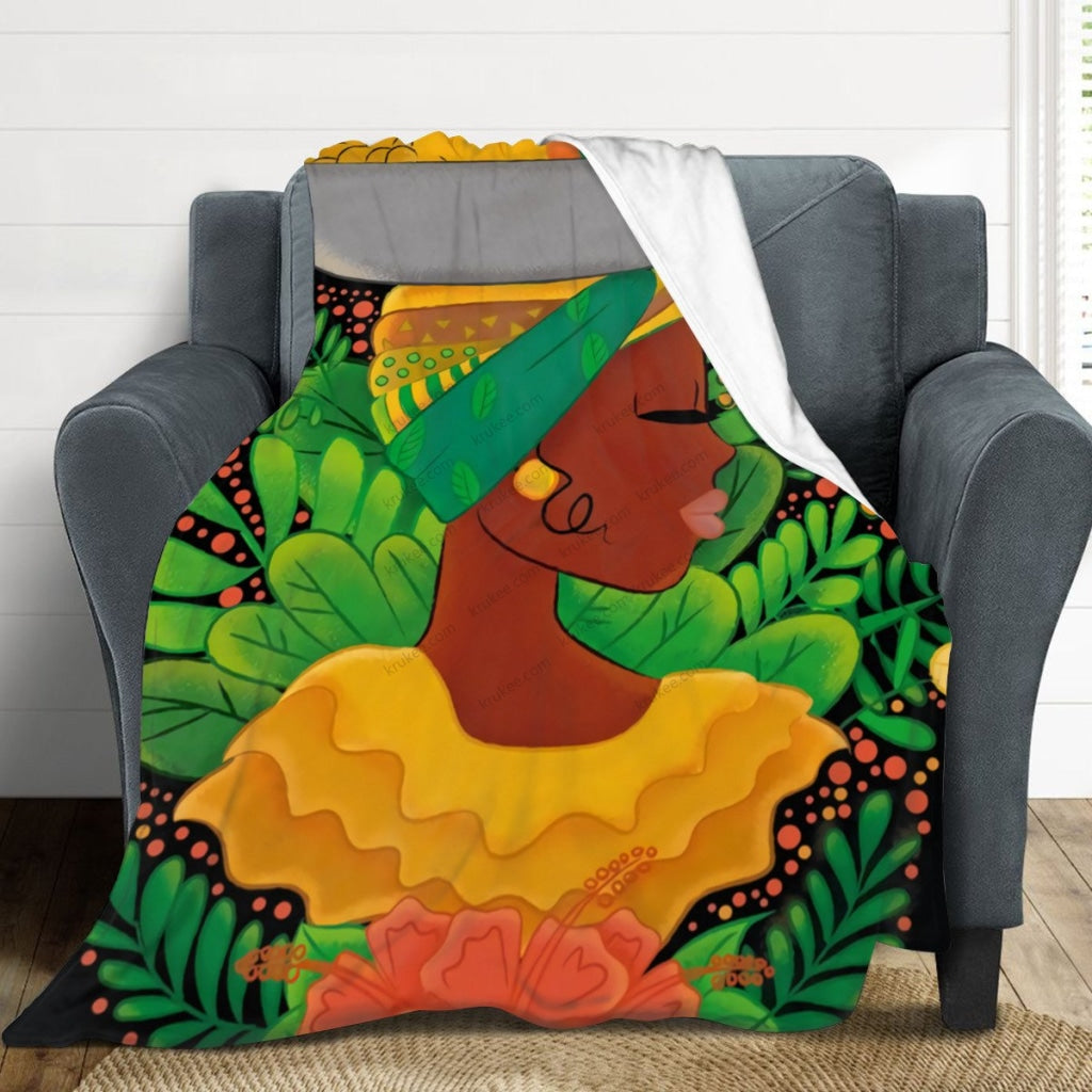 African Artwork Apron - Fruits 3 Fleece Blanket