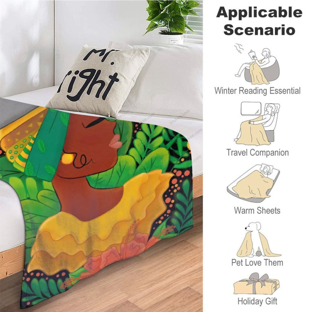 African Artwork Apron - Fruits 3 Fleece Blanket