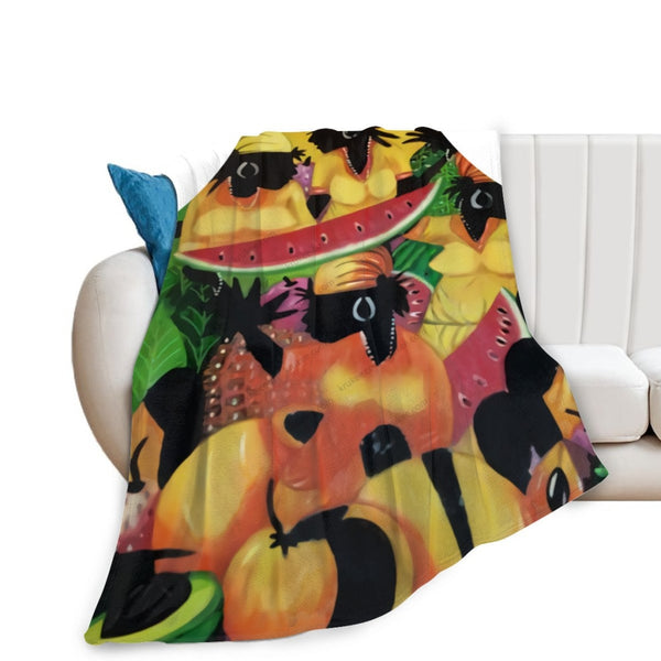 African Artwork Apron - Fruitsfleece Blanket White / 40X50 Inch