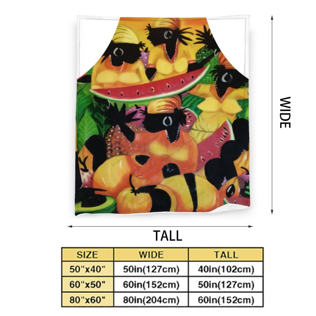 African Artwork Apron - Fruitsfleece Blanket