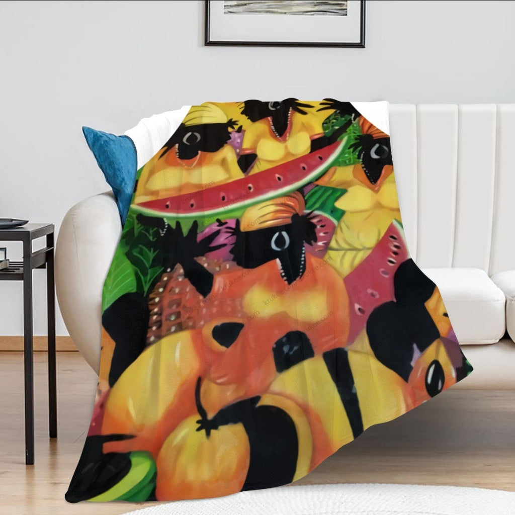 African Artwork Apron - Fruitsfleece Blanket