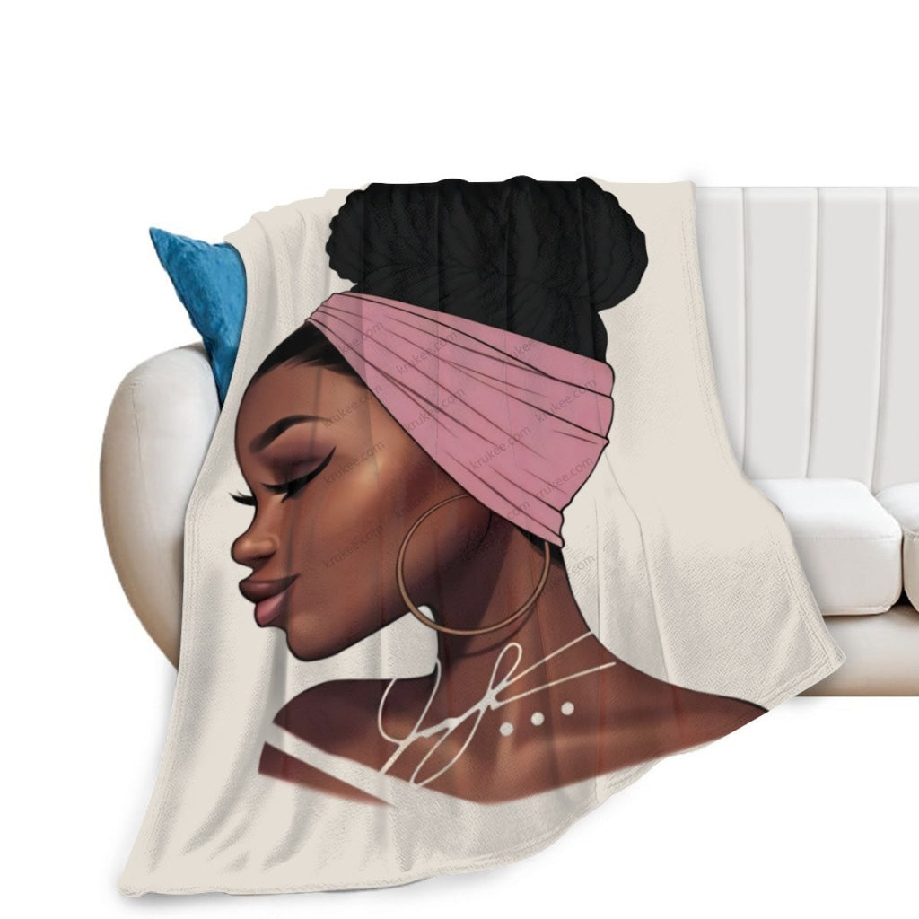 African Artwork Apron - Girlfleece Blanket White / 40X50 Inch