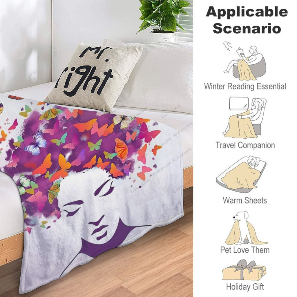 African Artwork Apron - Girl 8Fleece Blanket
