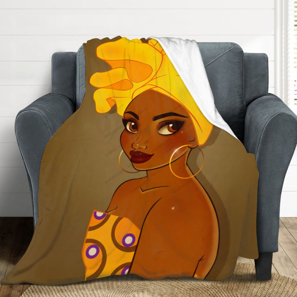 African Artwork Apron - Girl 9Fleece Blanket
