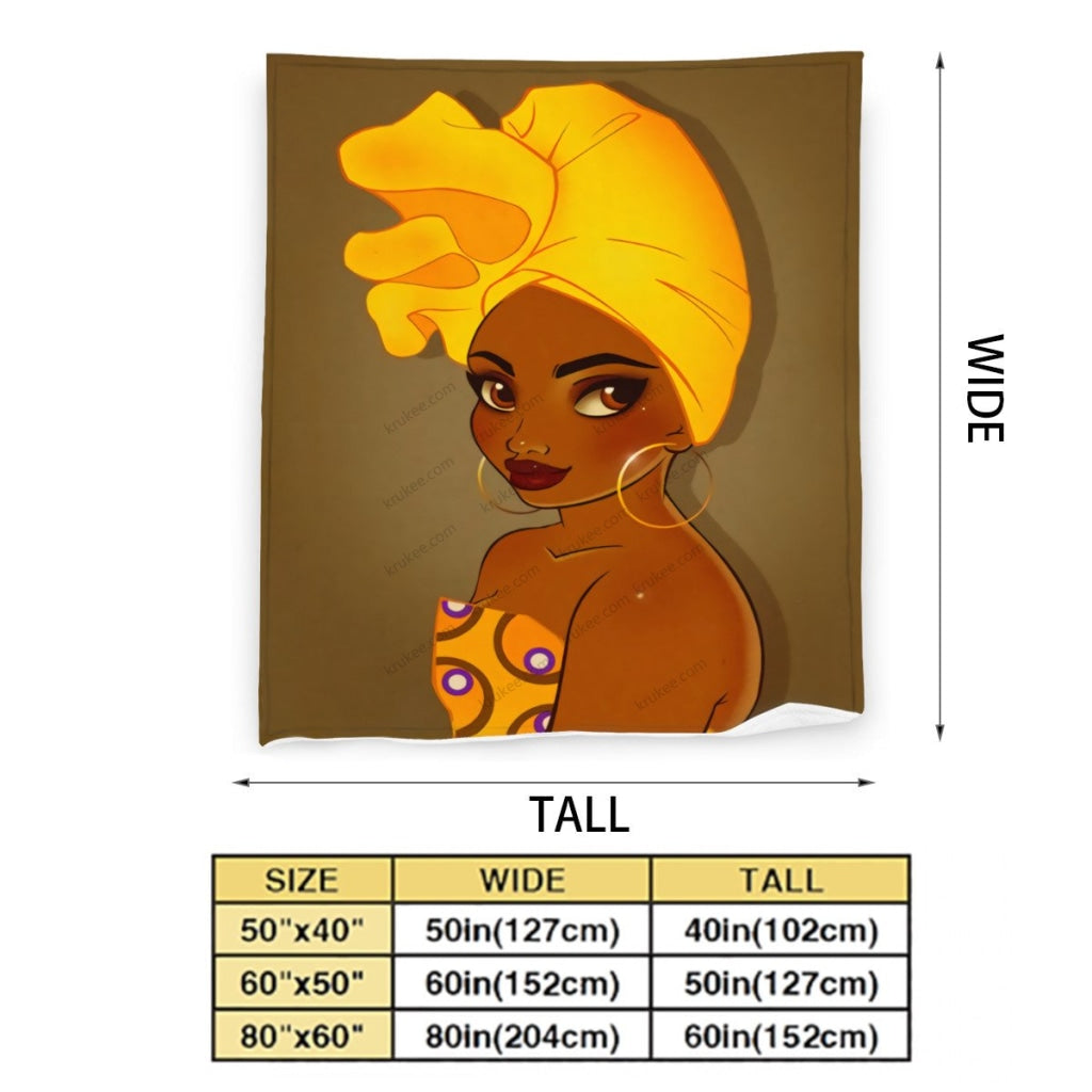 African Artwork Apron - Girl 9Fleece Blanket