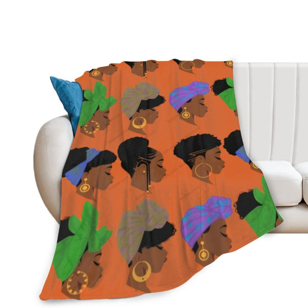 African Artwork Apron - Girlsfleece Blanket White / 40X50 Inch