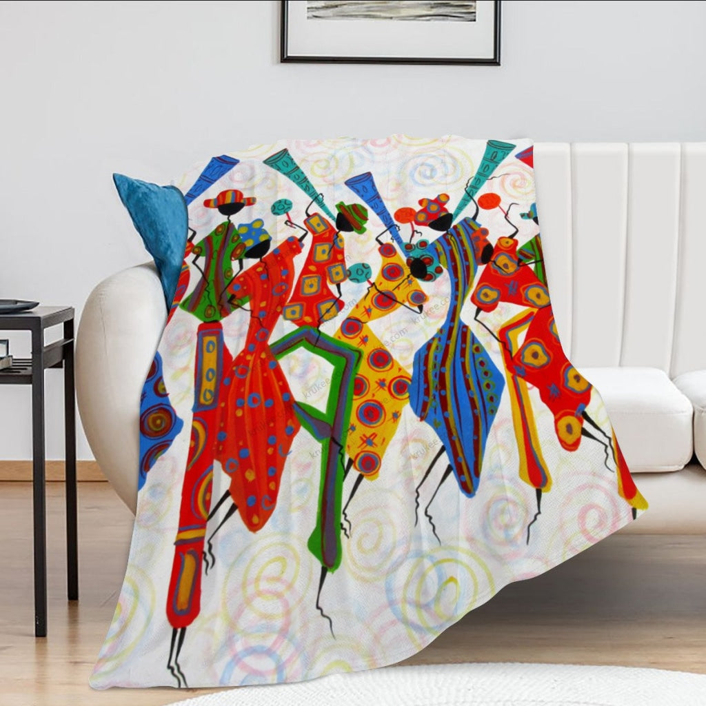African Artwork Apron - Happiness Fleece Blanket